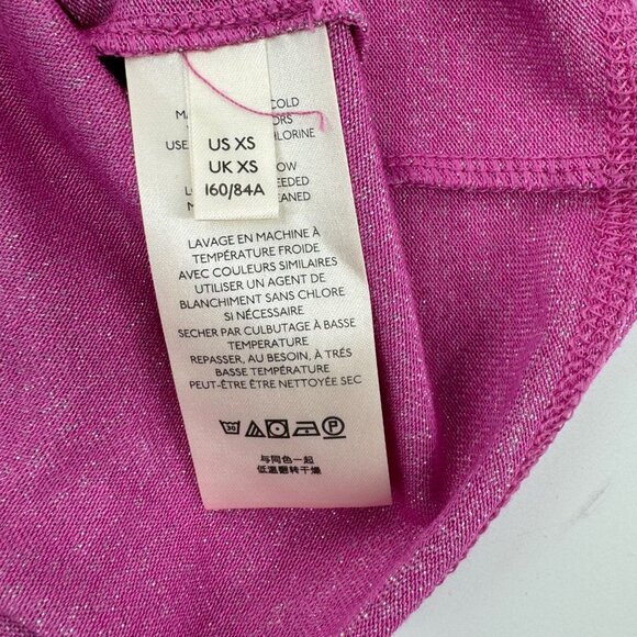 Free People Women's XS Sparkly Pink Metallic Crop Top With Adjustable Ties - Picture 5 of 12